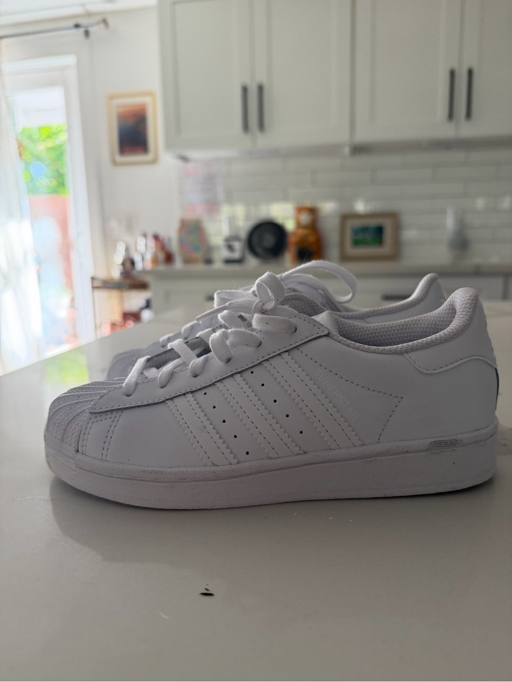 Adidas youth  All-White Low-Top Shell-Toe Sneakers 1.5c